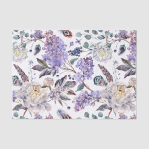 Papel De Seda Lilacs e Peonies Floral