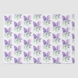 Papel De Seda Lilacs Flores Roxas Padrão Natural De Aquarela