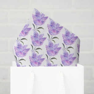 Papel De Seda Lilas Flores Roxas Padrão Aquarela Natureza