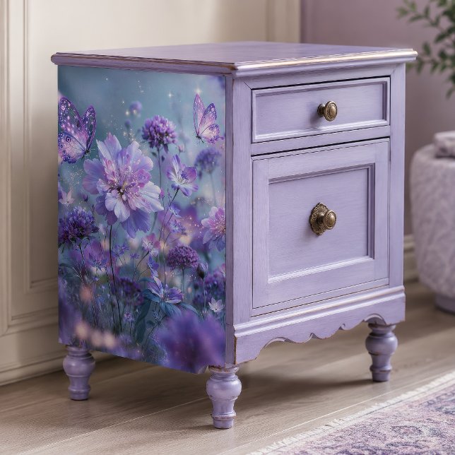Papel De Seda Lilás Glowing Borboleta Flor Decoupage (Criador carregado)