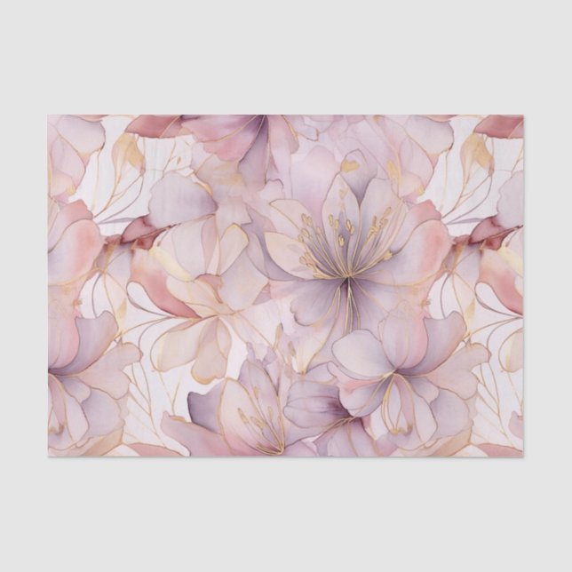 Papel De Seda Lilases Abstratas Modernas Roxo Claro (Frente )