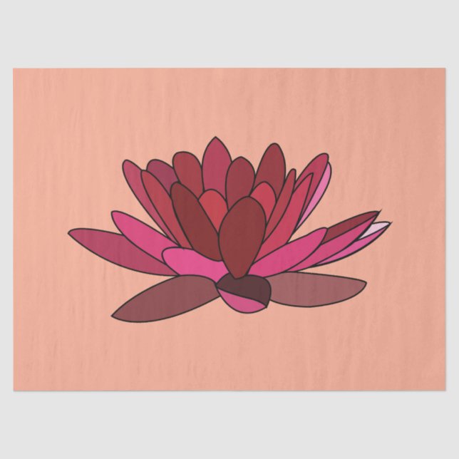 Papel De Seda Lily de Água Rosa Vermelha (Frente )