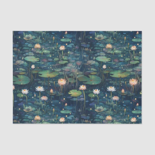 Papel De Seda Lily Pads e Flores (Frente )