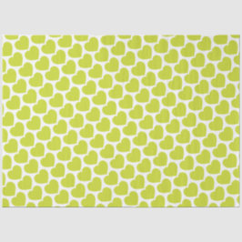 Papel De Seda Lime Green Hearts Modern Sweet Love Notes Fun