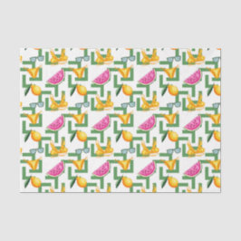 Papel De Seda Limões & Bikinis (Design 28 Série Amarelo/Laranja)