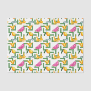 Papel De Seda Limões & Bikinis (Design 28 Série Amarelo/Laranja)