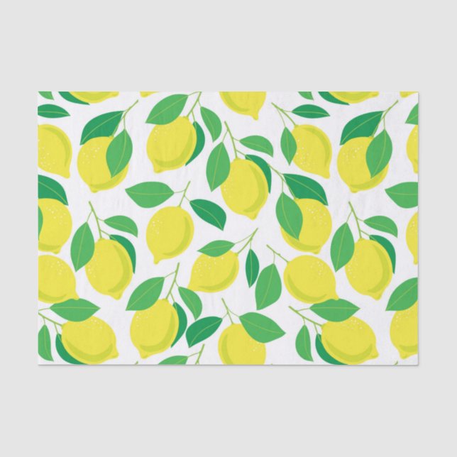 Papel De Seda Limões e padrão das folhas (Frente )
