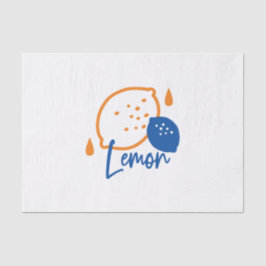 Papel De Seda Limon Line Art minimalista - Fruta moderna de citr