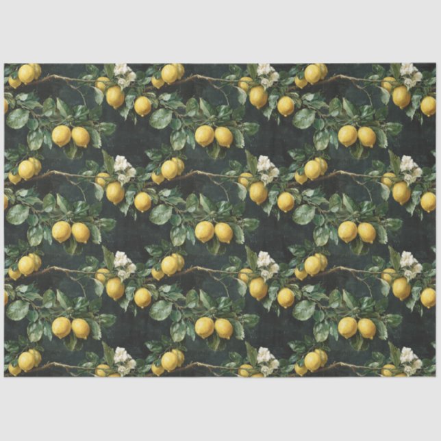 Papel De Seda Limon Tree Seamless Patterno (Frente )