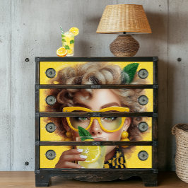 Papel De Seda Limonada de despojamento Senhora Retro Dias Quente