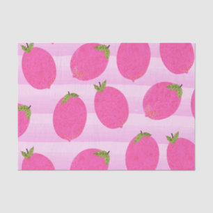 Papel De Seda Limonada de Limões Rosa Verão Frutas Aquarela Fest