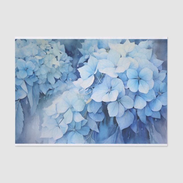 Papel De Seda Linda Aquarela Hydrangea Decoupage (Frente )