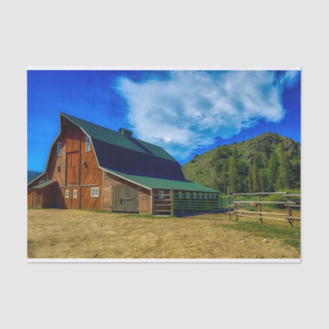 Papel De Seda Linda bacia do Wyoming com telhado Verde (Frente )