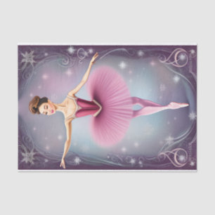 Papel De Seda Linda Brunette Ballerina Púrpura Rosa