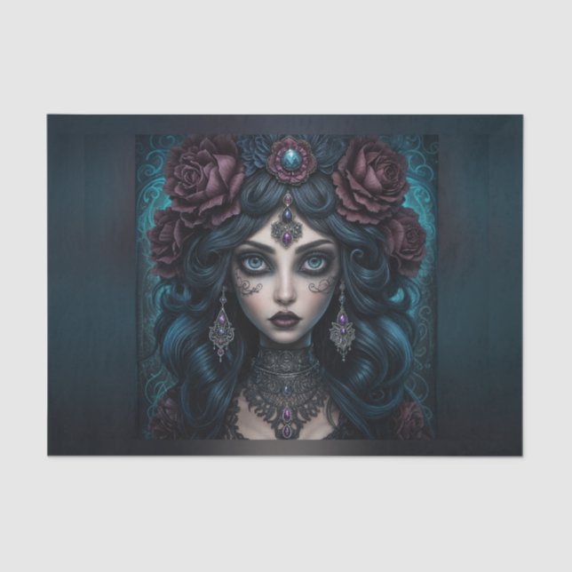 Papel De Seda Linda conta de ciganos da Fortune Teller Mulher De (Frente )