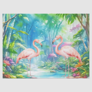 Papel De Seda Linda desacoplamento de Flamingos Rosa Tropical