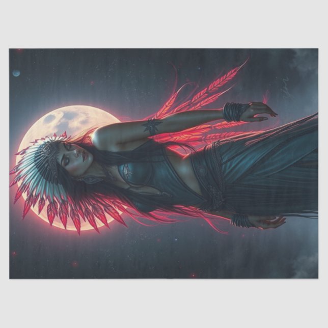 Papel De Seda Linda desacoplamento de mulheres nativas americana (Frente )