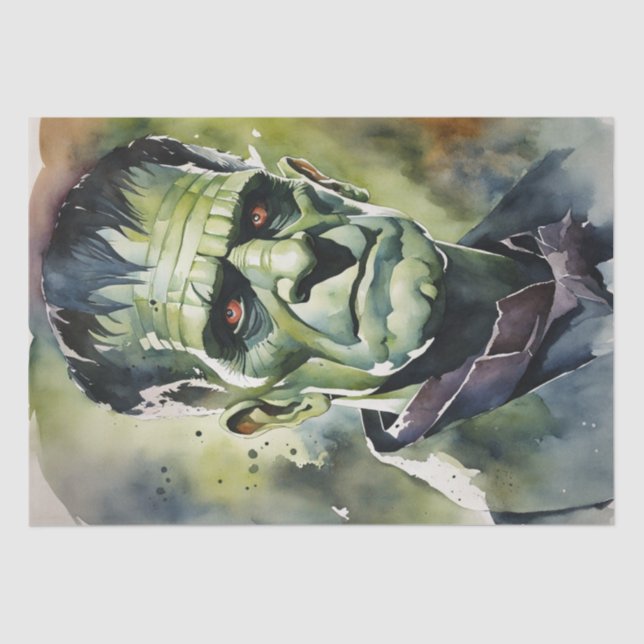 Papel De Seda Linda: Desligamento de Frankenstein com Aquarela (Frente )