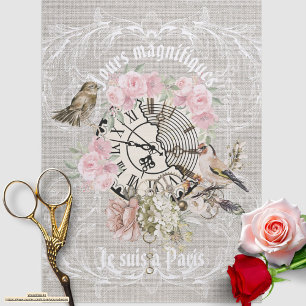 Papel De Seda Linda e moderna textura vintage rosa França