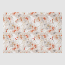 Papel De Seda Linda Feminina Peach Red Floral