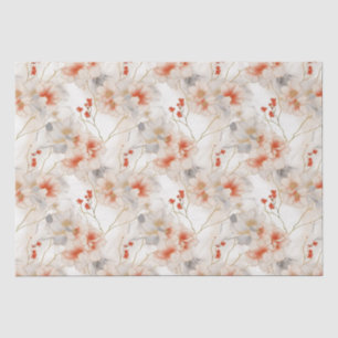 Papel De Seda Linda Feminina Peach Red Floral