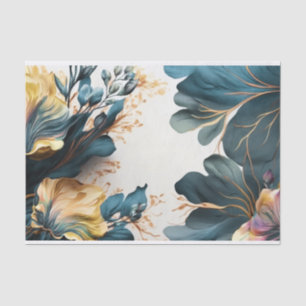Papel De Seda Linda floração de aquarela