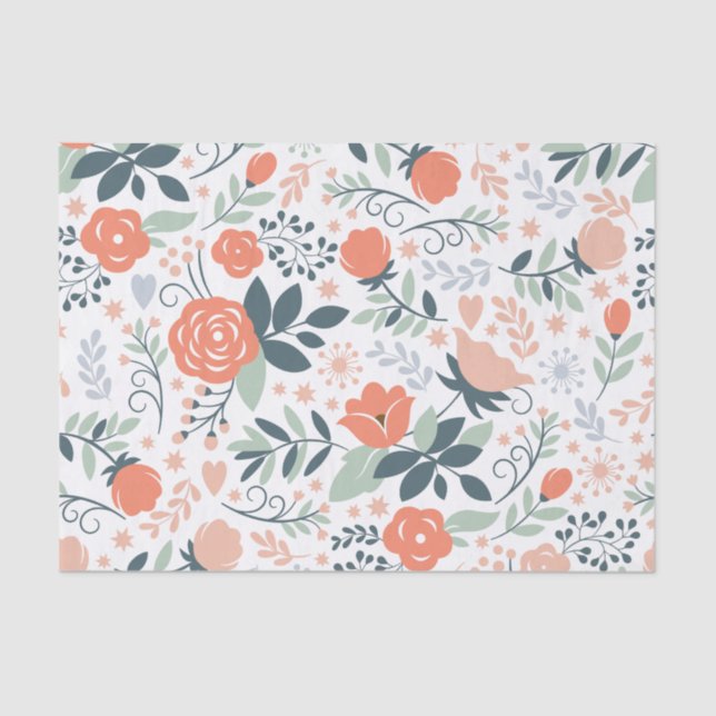 Papel De Seda Linda Floral Pattern Girly (Frente )