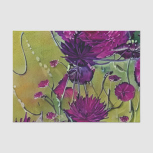 Papel De Seda Linda Floral Violeta 