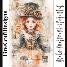 Linda Jovem Steampunk AN8 Decoupage