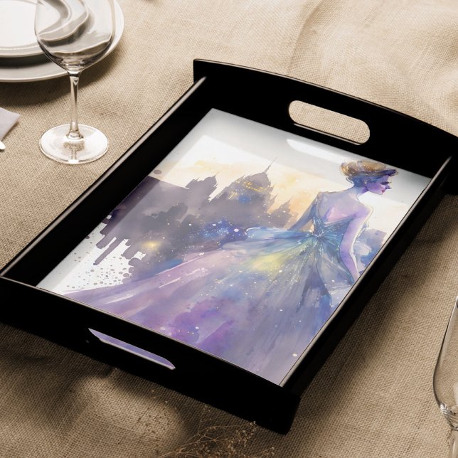 Papel De Seda Linda Mulher | Abstrato Fairytale City Princess (Criador carregado)