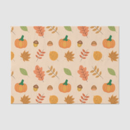 Papel De Seda Lindas Folhas de outono e Pumpkins Laranja
