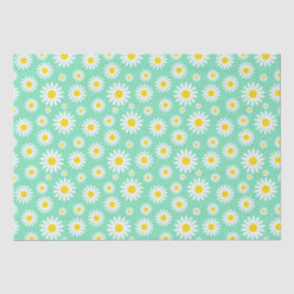 Papel De Seda Lindas Margaridas Brancas de Primavera no Verde
