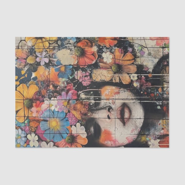 Papel De Seda Lindas Meninas Flores1 (Frente )