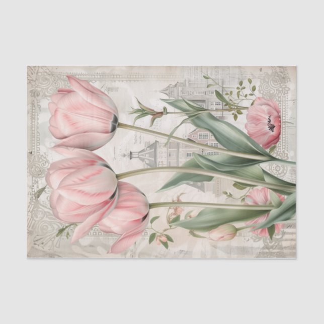 Papel De Seda Lindas Tulipas de Amsterdã (Frente )