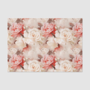 Papel De Seda Lindíssimo Rosa Bege Rosa Floral Chá de Noiva