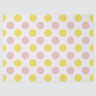 Papel De Seda Lindo Amarelo e Rosa com Bolinhas