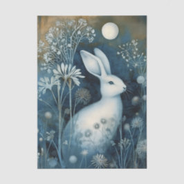 Papel De Seda Lindo Coelho Branco de Impressão Cianotípica