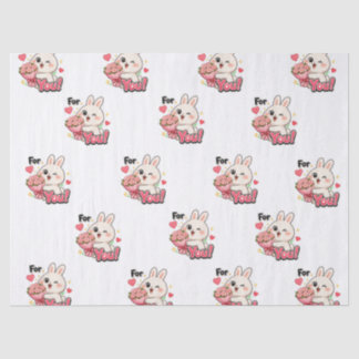 Papel De Seda Lindo Coelho Para Você Flores Cor-de-Rosa Corações