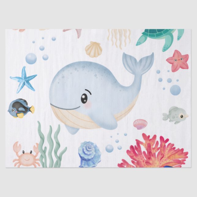 Papel De Seda Lindo Debaixo Da Água (Frente )
