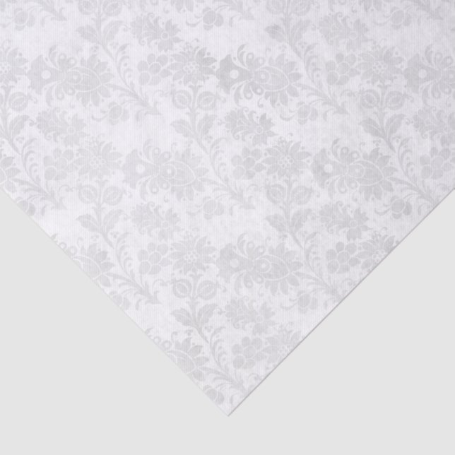 Papel De Seda Lindo Estampa Floral Damasco Branco (Detalhes)