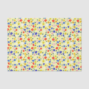 Papel De Seda Lindo Floral Delicado Fofo em Amarelo Pastel