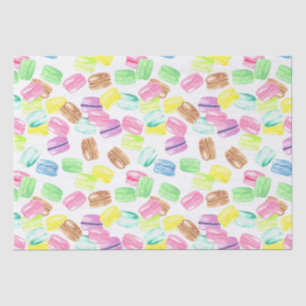 Papel De Seda Lindo Macaroon Francês em Aquarela Padrão de Mac