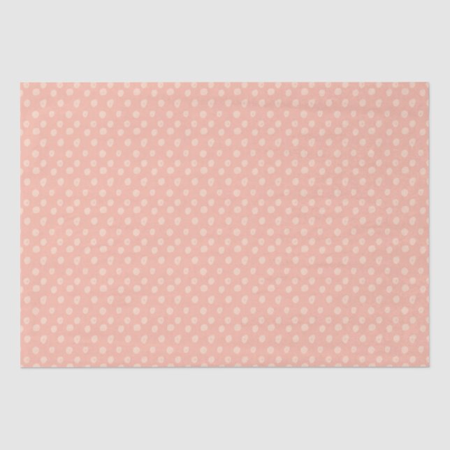 Papel De Seda Lindo Rosa Bege Bolinhas (Frente )
