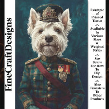 Lindo Westie Branco, Uniforme Militar CF1 Decoupag
