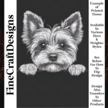 Lindo Yorkshire Terrier Preto e Branco T5 Decoupag