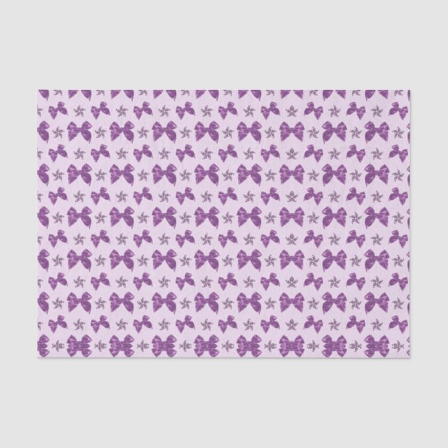 Papel De Seda Lindos Laços de Efeito de Cetim Roxo (Frente )