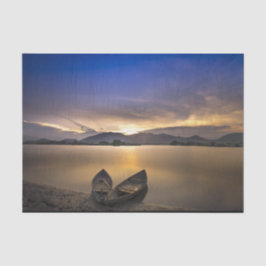 Papel De Seda Lindos Rowboat Water Sunrise Foto