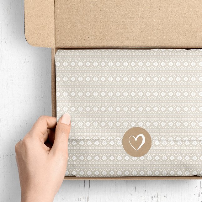 Papel De Seda Linen Beige Fair Isle Christmas Sweater Padrão (Criador carregado)