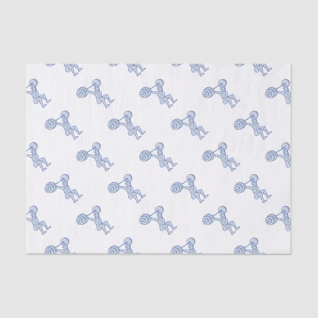 Papel De Seda Linha de levantamento do Barbell do Weightlifter (Frente )