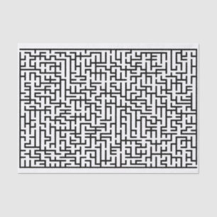 Papel De Seda Linha gigante preta labirinto